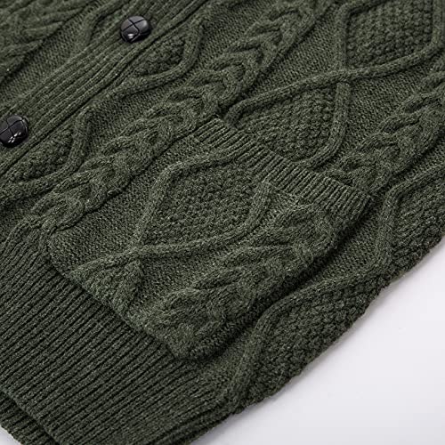 Image of PJ PAUL JONES Mens Cable Knit V Neck Sweater Vest Button Up