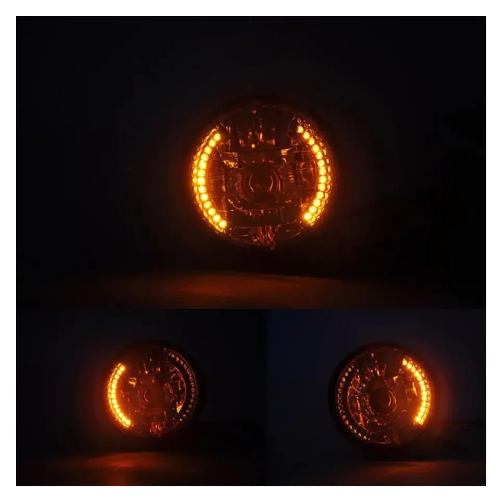 Światło Do Jazdy Pasuje do Harley 7 Cal reflektor motocyklowy z 9-przewodowym kierunkowskazem LED żarówka halogenowa przedni uchwyt mocujący reflektor Dirt Bike przednie światła(Lamp)