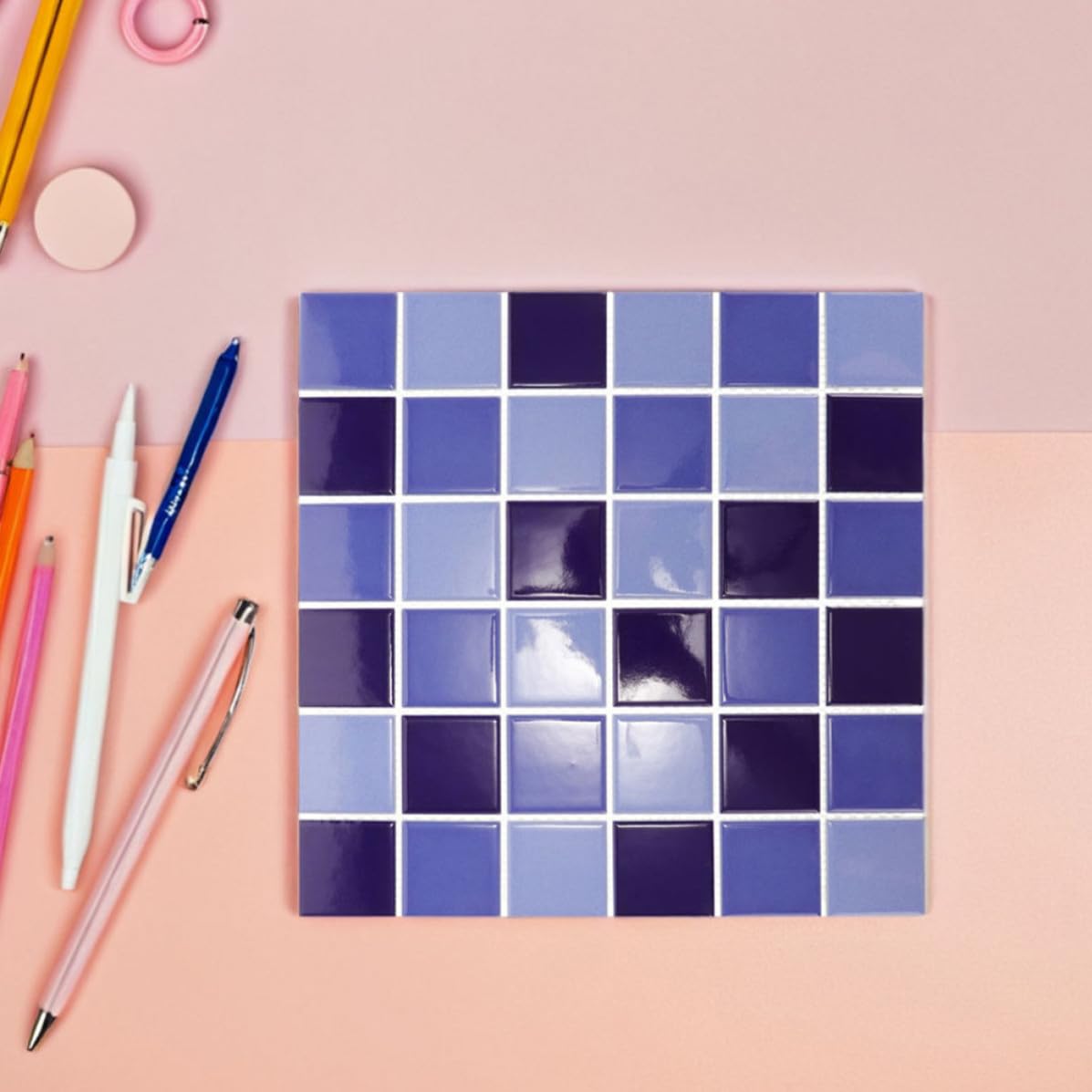 PACKOVE Azulejos de Cerámica Azul sin Juntas 2 Piezas
