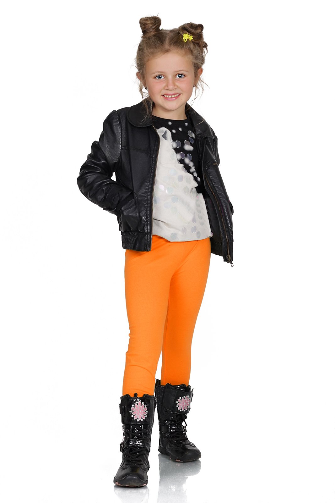 FUTURO FASHION Girls Children Full Length Plain Cotton Leggings Cycling Casual Wear Infant Trousers Leggings Solid Tights Pants for Kids — view 7