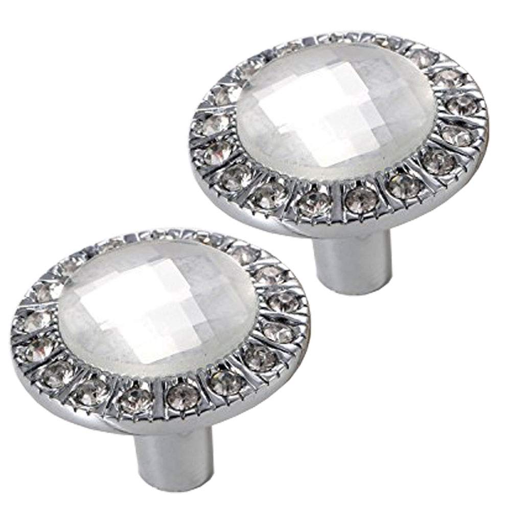 Boutons de porte en cristal et zinc : poignée diamant chic pour commode vintage