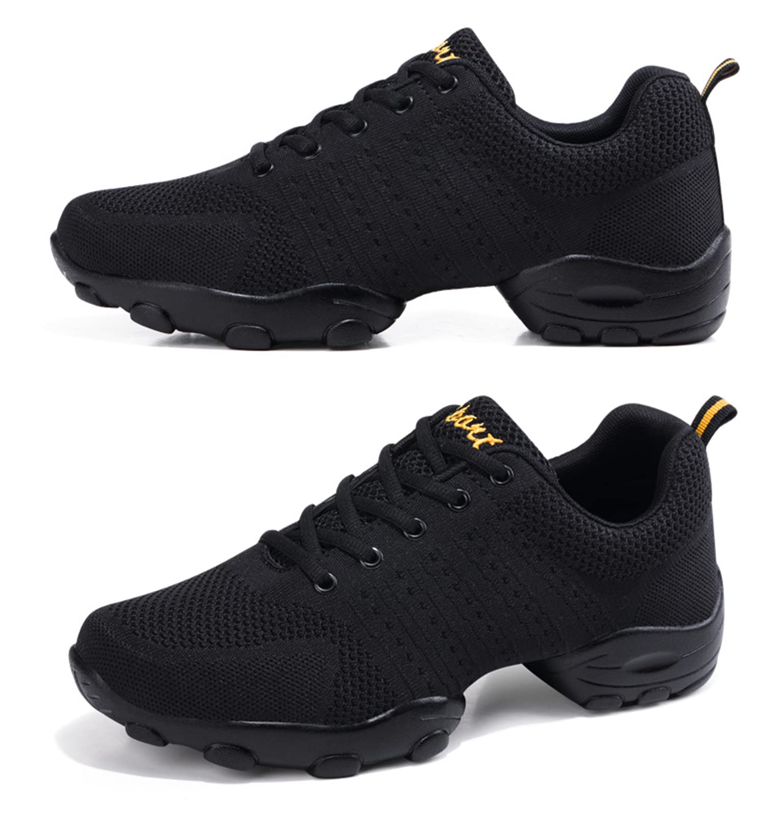 Zapatos De Baile para Hombres, Zapatos De Baile De Deportes Casuales, Adulto De Los Hombres Volando Tejido De Malla Suave Aptitud Suave Fitness Four Seasons Dance Shoes(40 EU, Black)