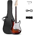 Ktaxon 39 Inch Electric Guitar, Full-Size Beginner Solid Body Electric Guitar Kit with Gig Bag, Strap, Tremolo Bar, Cable & Picks Sunset Color