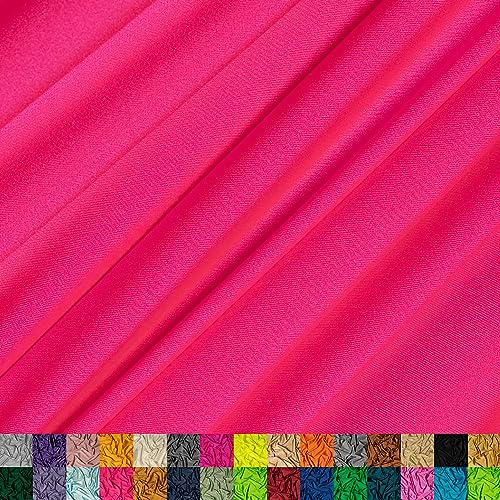 Ice Fabrics Nylon Spandex Fabric by The Yard - 60" Wide Spandex Swimwear Fabric - 4 Way Stretch for Active Wear, Yoga Pants, Swimsuits and Table Cloths - Neon Pink - 4 Yards