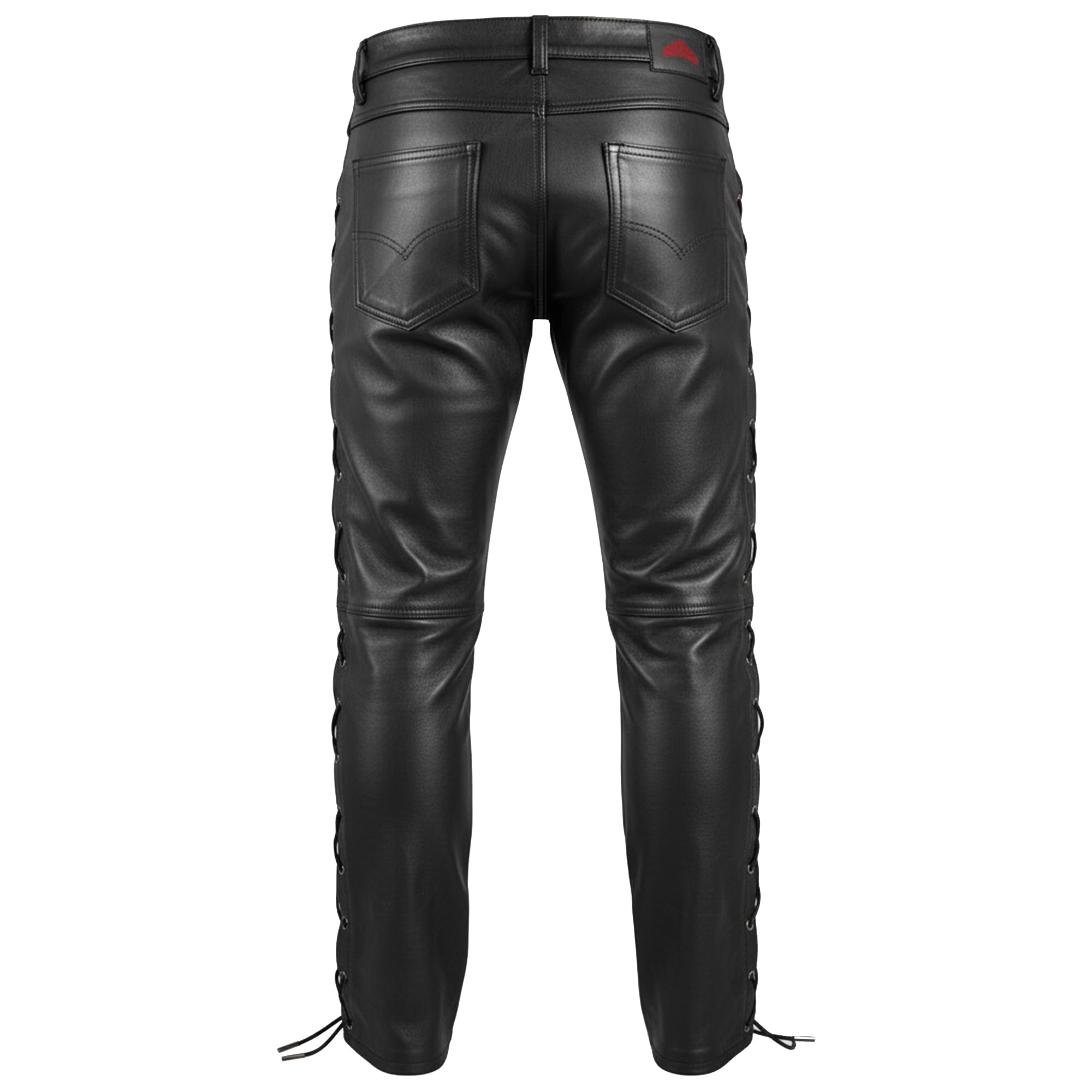 Herren Lederhose lederjeans bikerjeans Jeans Hose aus Echtleder seitlich geschnürt