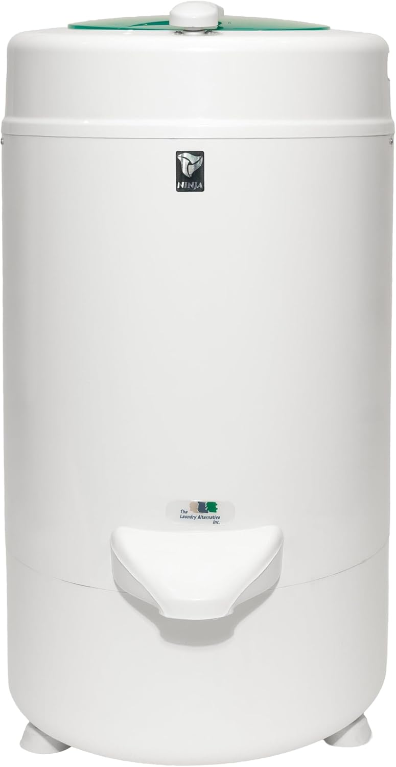 The Laundry Alternative Ninja Spin Dryer - Portable Spin Dryer for Clothes - 3200 RPM with High Tech Suspension System - Portable Ideal for Apartments, RV Travel - Emerald