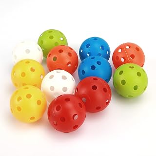 Bodhi2000 12Pcs Home Indoor Driving Range 42.6mm Limited Flight Hollow Training Plastic Golf Balls for Swing Practice