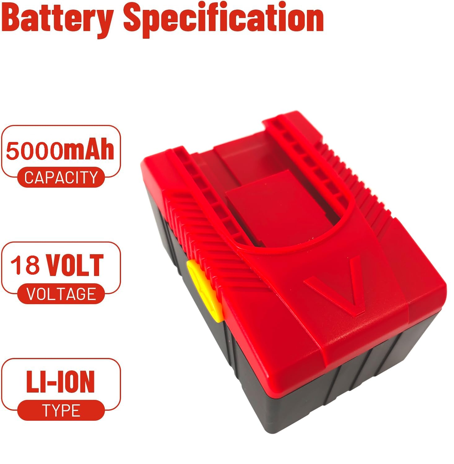 Batería de 5.0 Ah CTB6187 de 18 V compatible con llave de impacto inalámbrica y taladro de 18 V CT6850 CT6855 CDR6855 CT4850HO