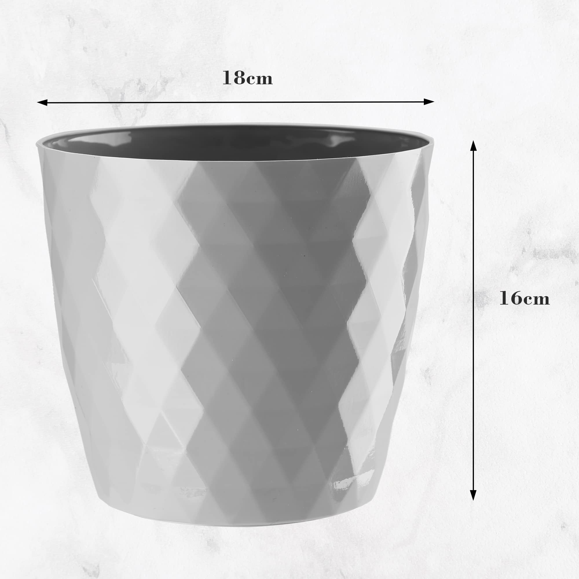 VERDENIA Nostalgia - Vaso da fiori leggero da balcone, decorativo per piante, per interni ed esterni, in plastica, rotondo, diversi colori, 16 x 16 x 15 cm, rosso bordeaux