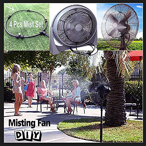 Image of DIY Crafts 9 Pcs Mist Set, Multi Accessories Misting Fan Set, Mist Cooling System Fan Misting Kit for Animal Plants Swimming Pool Cooler Tube H(9 Pcs Mist Set, Multi Accessories Misting Fan Set)