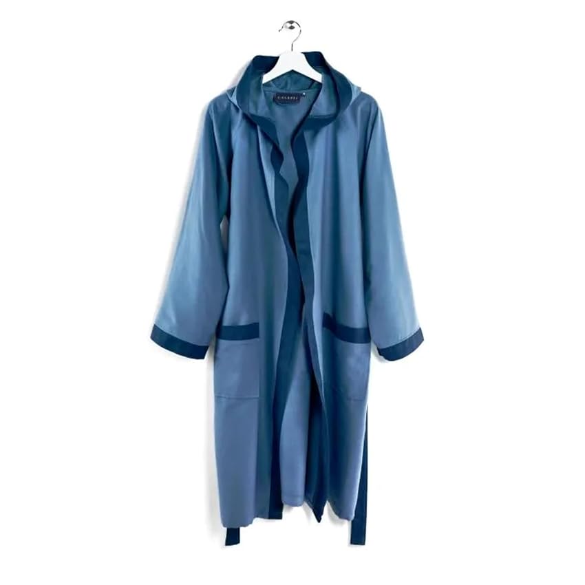 Caleffi - Accappatoio Uomo Donna Microfibra Morbido Leggero Assorbente Accappatoio Donna Uomo Rapida Asciugatura, Accappatoio Microfibra Cappuccio Tasche Cintura con Passanti e Gancio + Bag Coordinata
