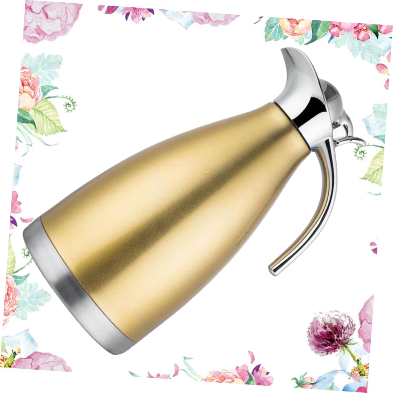 Stainless Steel Insulated Vacuum Jug Thermal Carafe for Hot Beverages Stylish Yellow Design for Coffee Tea and Milk Safe and Easy to Use