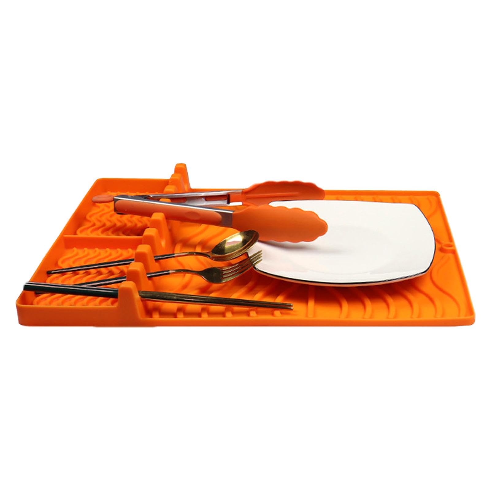 Tappetino per griglia in silicone resistente, ripiano laterale, 40 x 30 x 4 cm, tappetino compatto e riutilizzabile, per barbecue all'aperto, comodo accessorio per giardino e patio