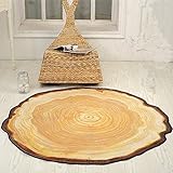 Wolala Home Large Carpet for Livingroom Beige Yellow Round Area Rugs Washable Non-Slip Bedroom Rugs 6 Feet 6 Inch by 7 Feet 3 Inch (6'6x7'3)