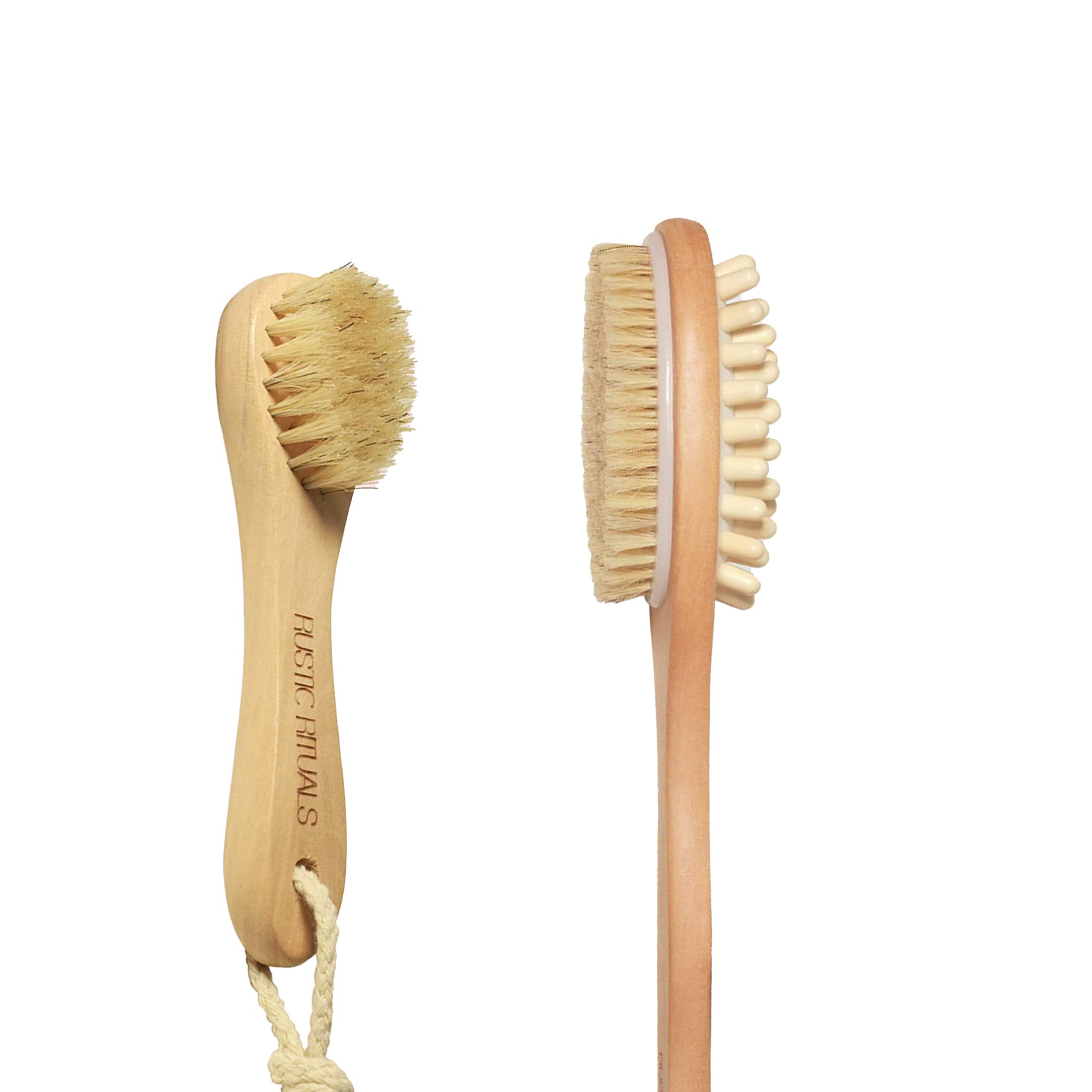 Rustic Rituals Combo Pack of Wooden Double Sided Body Brush and Face Cleansing Brush with Wooden Handle-image-4