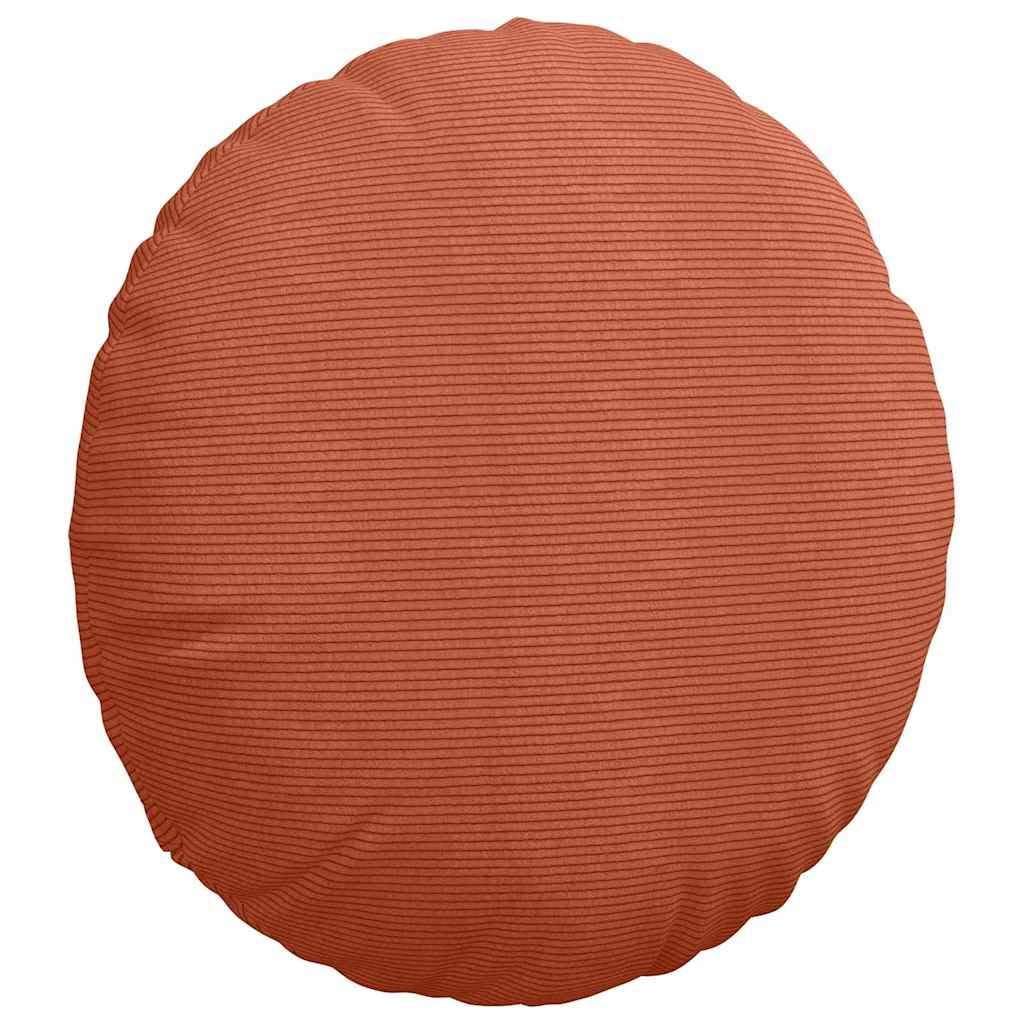 2er Set Sitzkissen Rot-Orange Ø60x21 cm Rundes Bodenkissen | Bequeme Bodenkissen mit weichem Cord-Bezug und Reißverschluss für gemütliche Stunden im Wohnzimmer und Schlafzimmer.