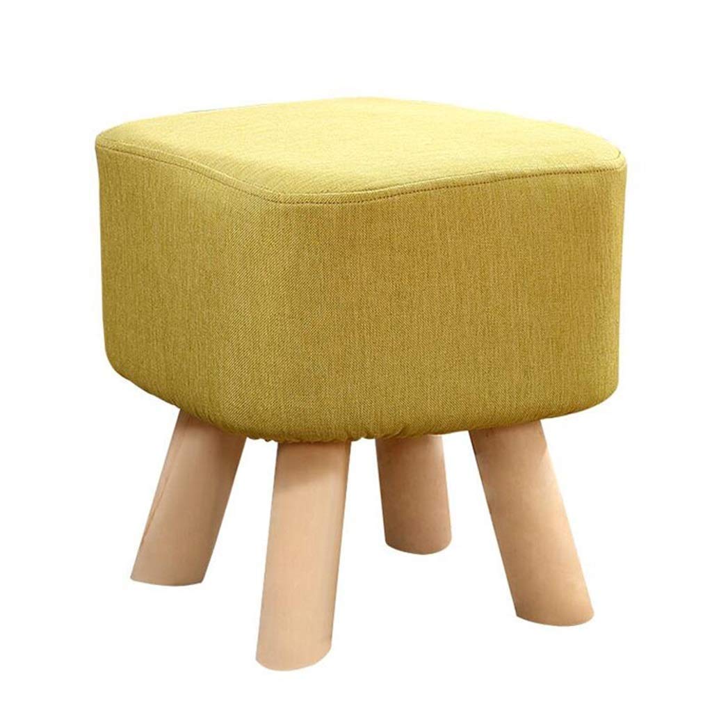 Repose-pieds en bois massif vert avec coussin rembourré et antidérapant à 4 pieds