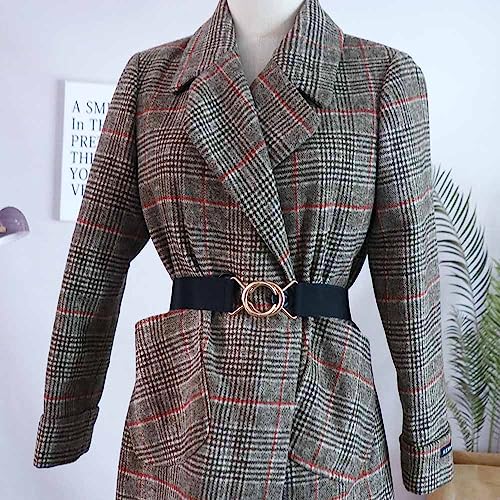 Vctitil Gold Round Buckle Belt Elegant Simple Female Waist Strap Solid Color Knot Dress Decoration Metal Buckle Geometric Women Waistband(black)3