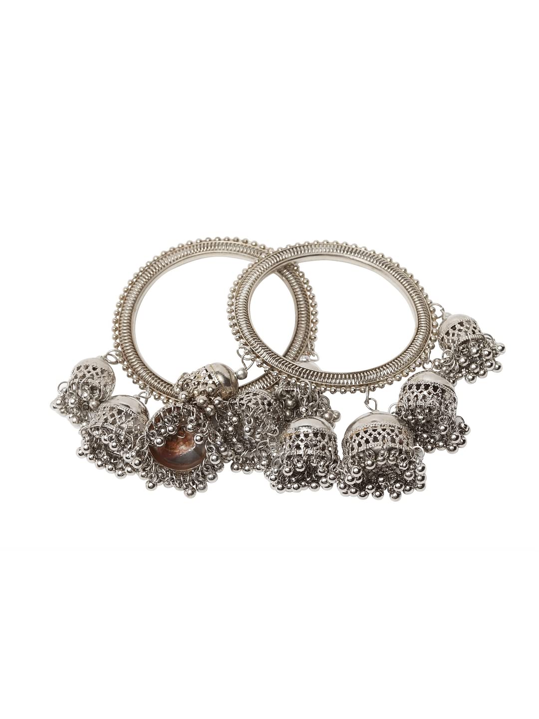 PANASHTrendy German Silver Plated Traditional Bangles for Wedding, Festival - Classic Kangan for Women and Girl