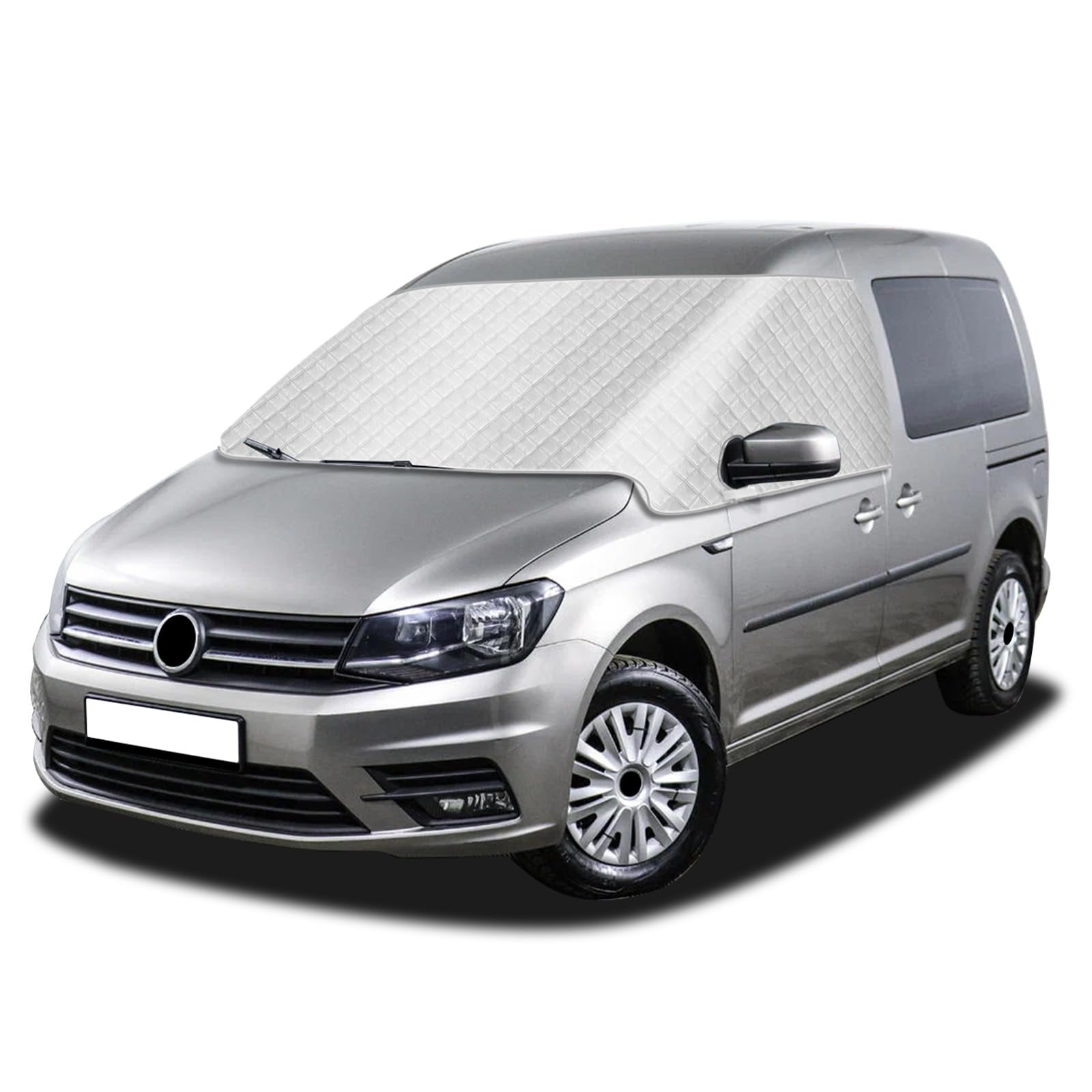 Osłona przeciwsłoneczna na przednią szybę do VW Caddy 2004-2021, 5-warstwowa odblaskowa zewnętrzna ochrona przed słońcem, ochrona przed promieniowaniem UV/mrozem/lodem/kurzem do VW Caddy 2004