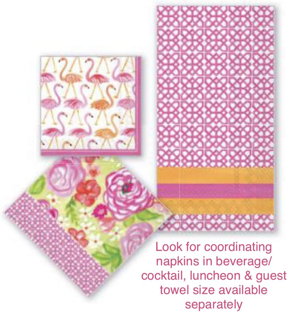 Boston International Cocktail Napkins 3-Ply Paper Rose Garden, 40-Count VALUE Pack