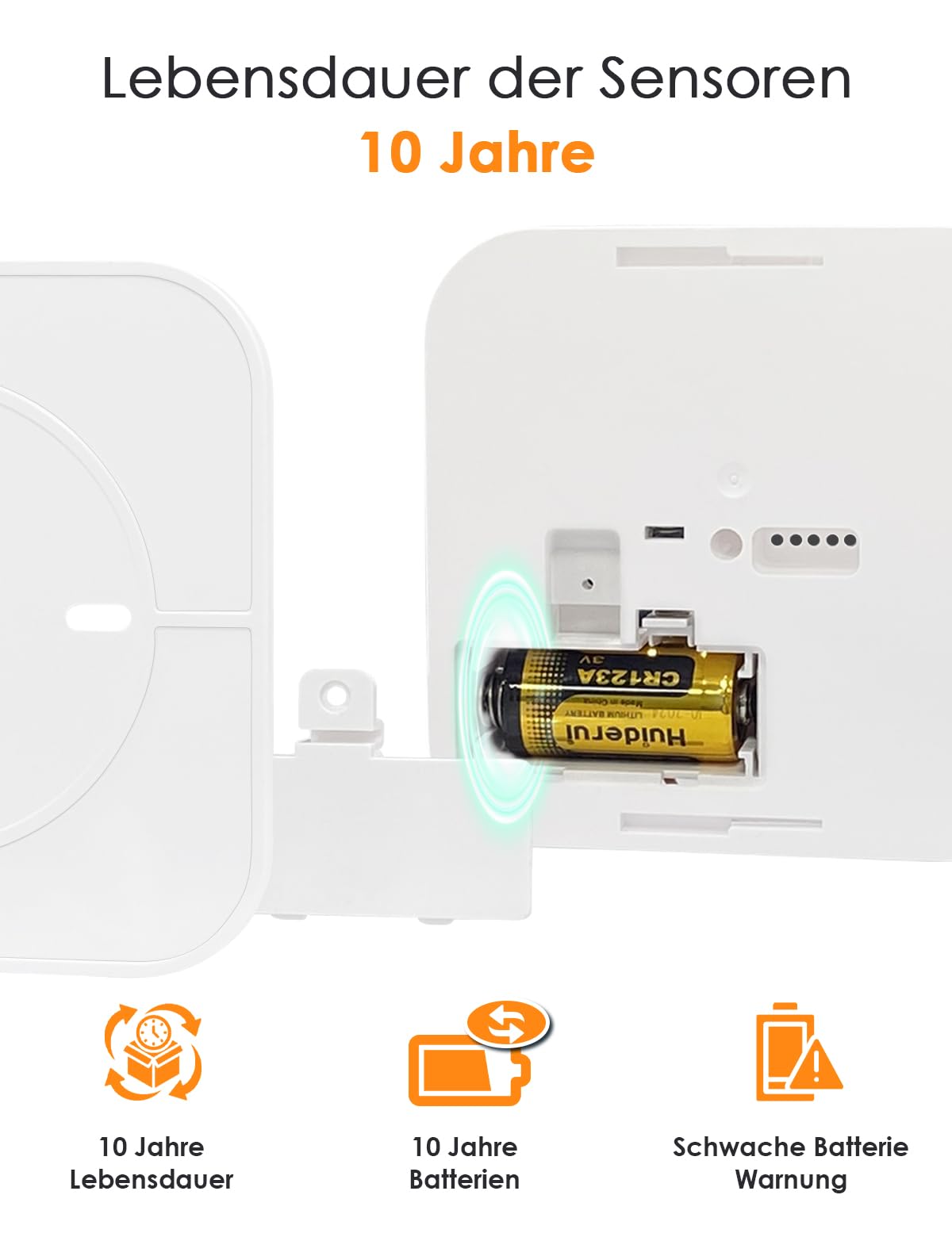 Kohlenmonoxid Melder 10-Jahres-Sensor Leben mit 10-Jahres-Batterie und LCD-Display Reise tragbare CO Melder(Klein Stand Alone Gerät)