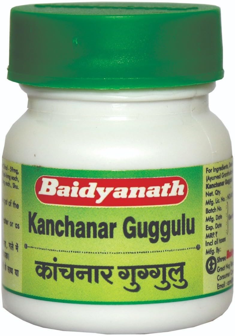 Baidyanath Jhansi Kanchnar Guggulu|Helps in treating thyrotrophin problems & skin diseases | 80 Tab |