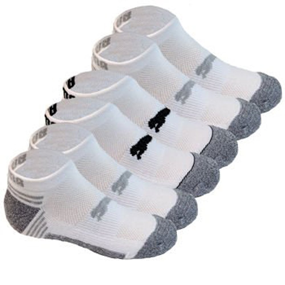 Puma Socks All Sport Cushioned Low Cut - 6 Pack Shoe Size 4-9.5 (White/Grey)