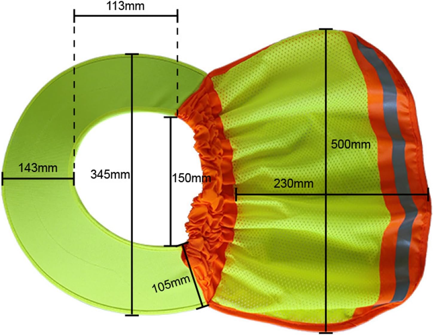 Hardhat Sun Shade Mesh Sunshade with High Visibility Reflective Breathable UVProtection Neck Shield for Hard Hats