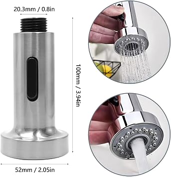 Kitchen Tap Spray Head Attachment 2 Function Tap Extender Kitchen Tap Head Replacement Tap Nozzle for Kitchen Sink & Bathroom Mixer Faucet, G 1/2-Inch