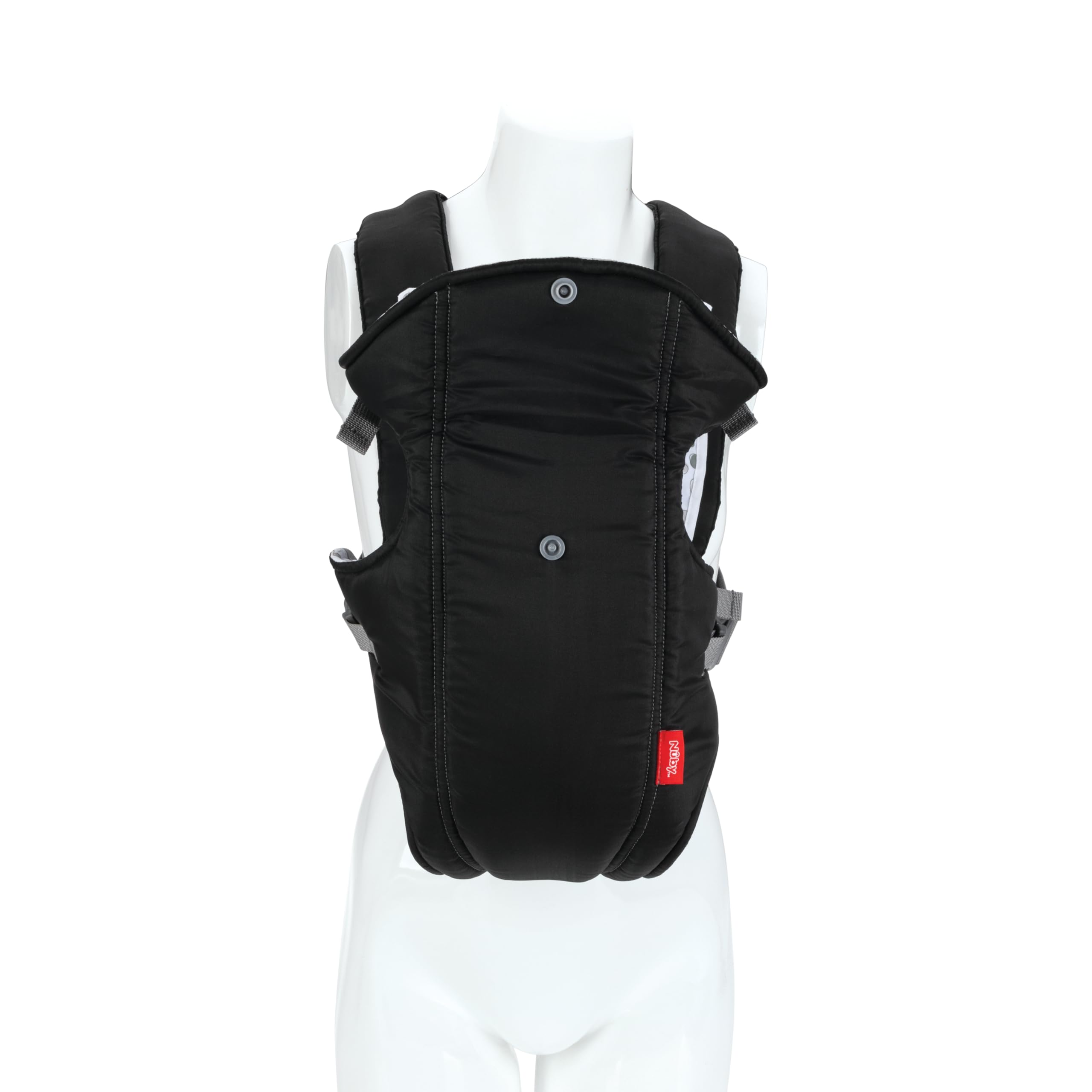 Nuby Porte-bébé de luxe : nouveau-né à tout-petit avec soutien lombaire pour 3,5 à 14,9 kg (3,5 à 14,9 kg) tissu maille respirant léger bonus anneau de dentition amovible bavoir pour bébé bavette