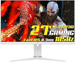 Monitor Gamer SuperFrame Prisma V2, 27 Pol, Flat, Fast IPS, Quad HD, 0.3ms, 185Hz, 110% sRGB, FreeSync, Branco, HDMI/DP, SFPFW-27185-QHD-PRO