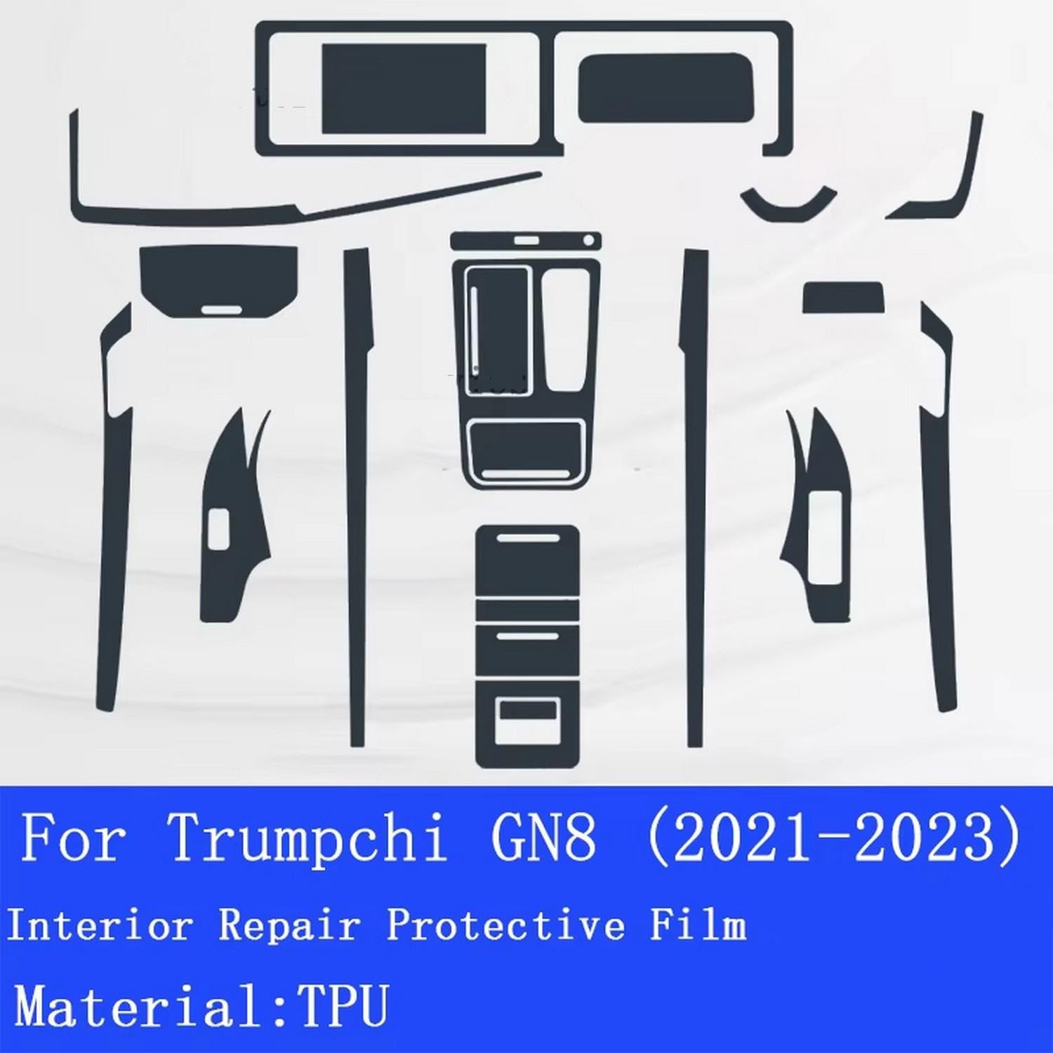 Instrukcja nawigacji GPS do samochodu, ekran LCD, folia ochronna TPU, naklejki dekoracyjne, do silnika Trumpchi GAC GN8 2021-2023