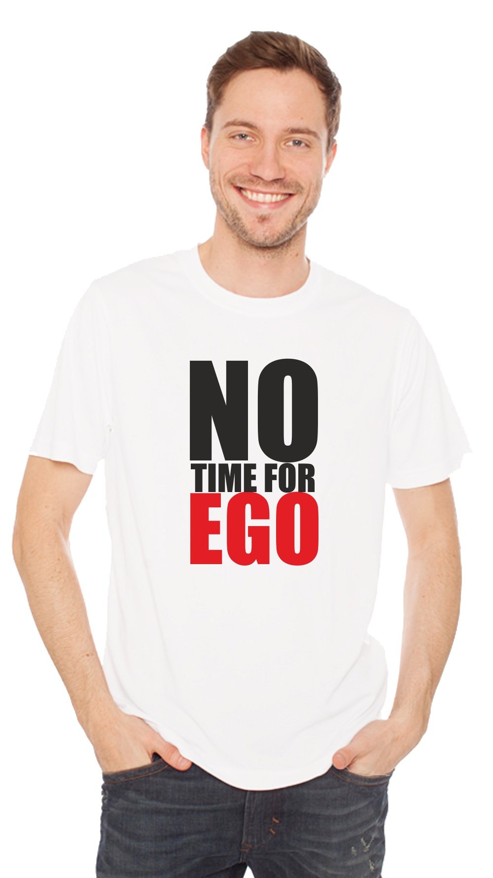 Crazy Sutra Premium Dry-FIT Polyester Unisex Half Sleeve Casual Printed NoTime for Ego Tshirt (T-NoTimeForEgo_M)