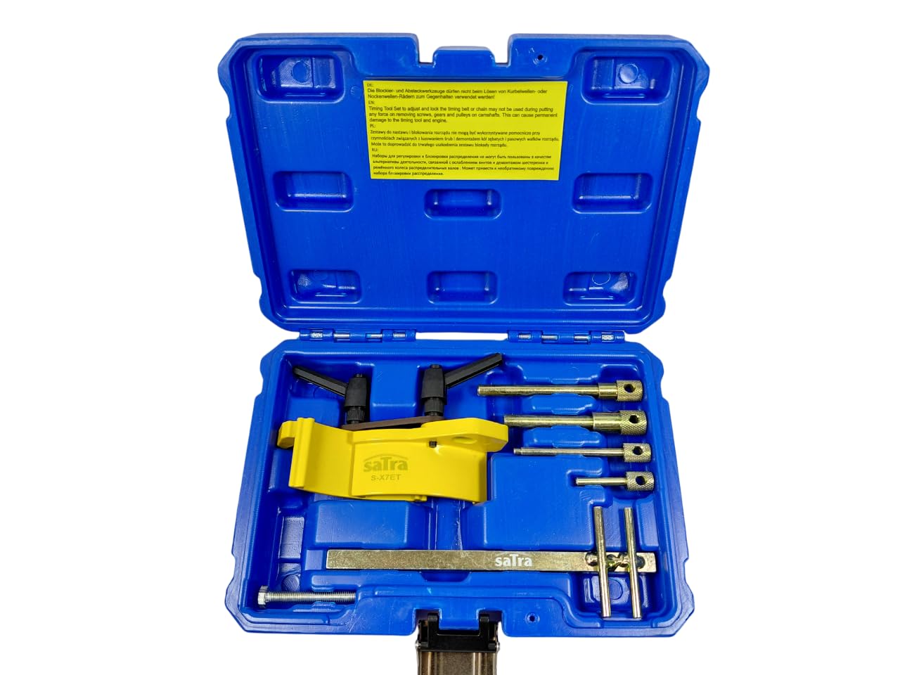 Satra Set di attrezzi di regolazione del motore, 7 pezzi, adatti per motori Renault e Opel 1.2 1.4 1.8 1.9 2.0 2.2 L con scatola di plastica