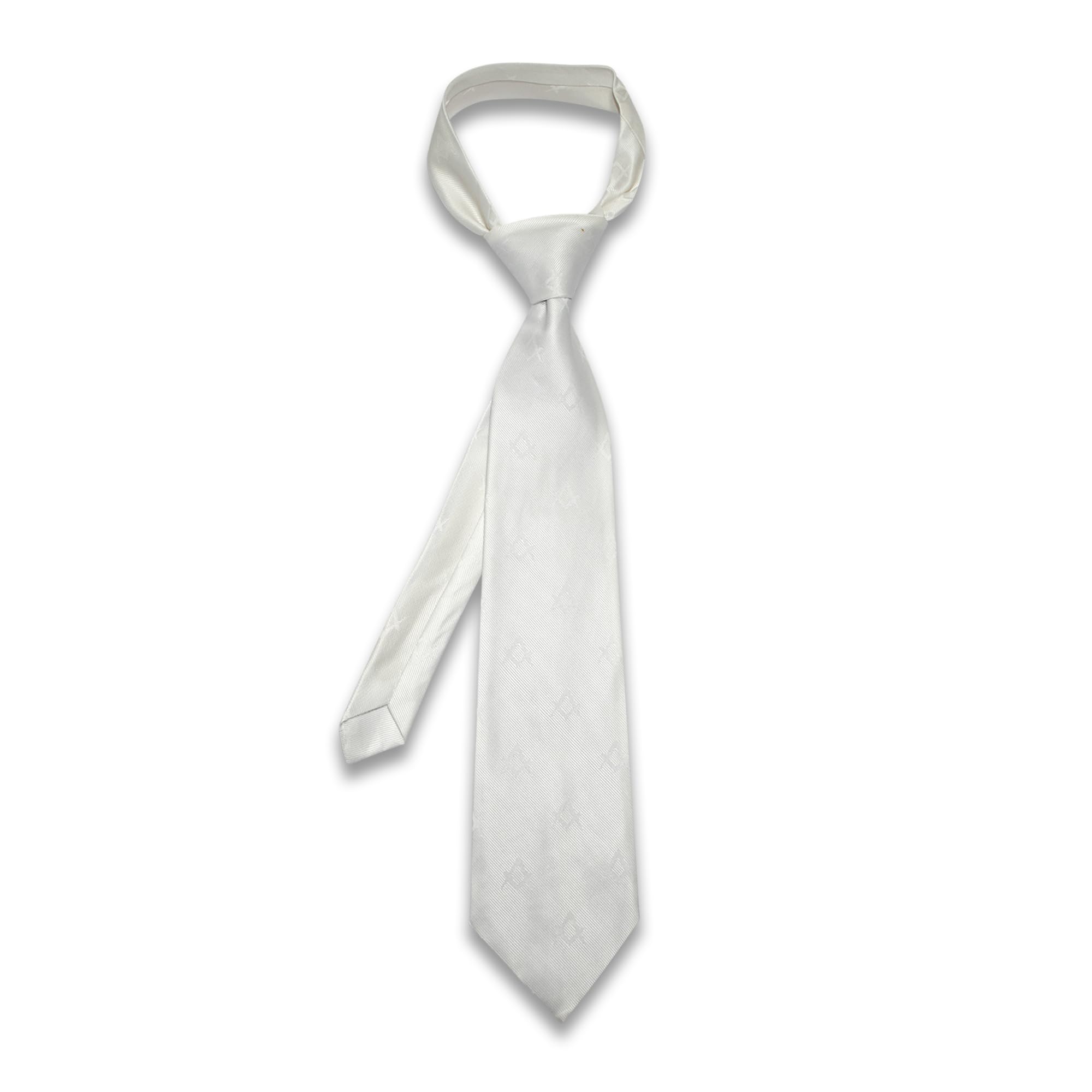 UK EMPIRE GROUP Premium Masonic Master Mason Ties – Freemason Blue Lodge Neckties Silk Handcrafted, Master Mason Tie White, 57 inches by 3.5 inches