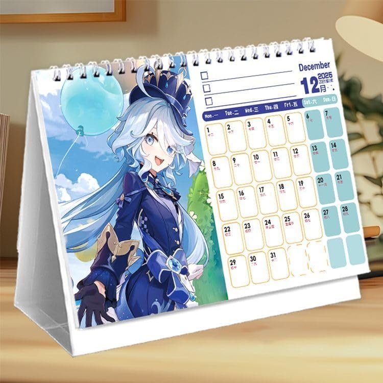 Amazon.co.jp: TAOYX(夕方) 原神 フリーナ カレンダー 2025-2026 1冊2