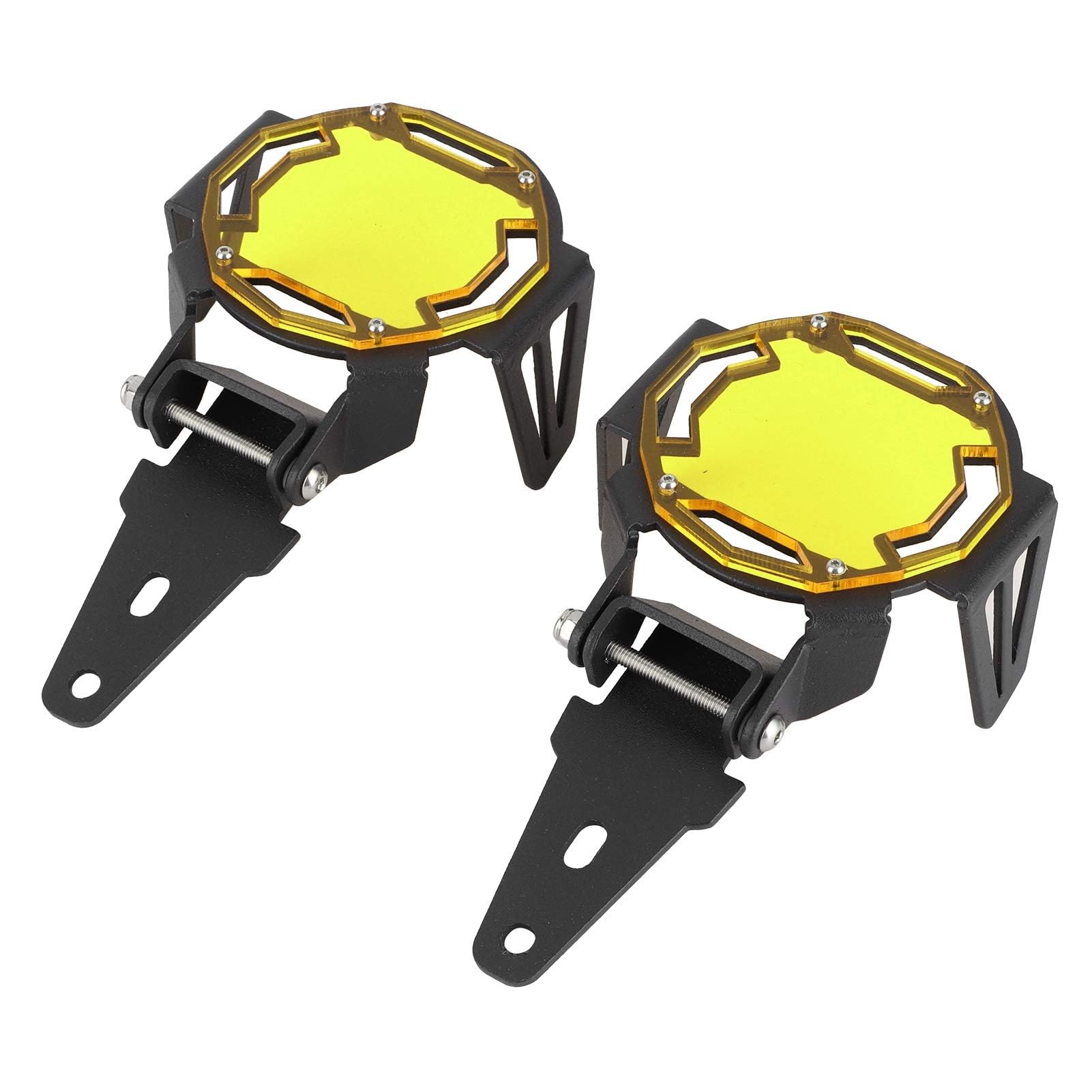 Osłona przeciwmgielna, 1K6941005S 1K6941006S Motocykl Osłona przeciwmgielna Osłona ochronna Osłona lampy LED Pasuje do R1200GS / R1250GS Adventure LC(żółty)
