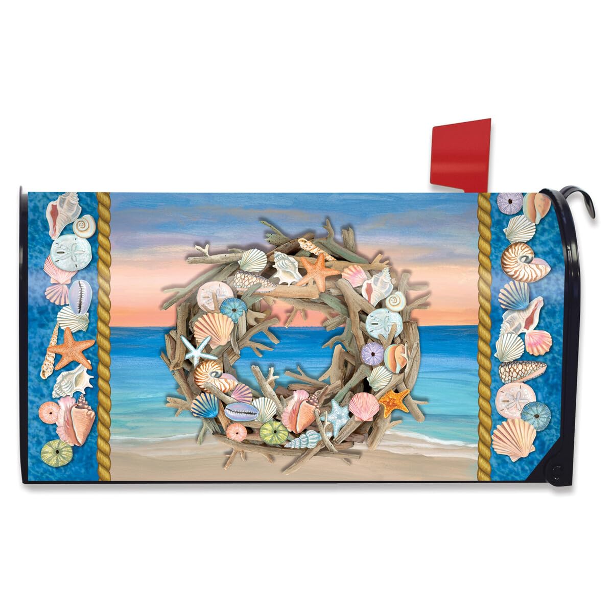 Briarwood Lane Mailbox Cover - Standard Size - Driftwood Wreath Summer for Summer Mailbox Cover