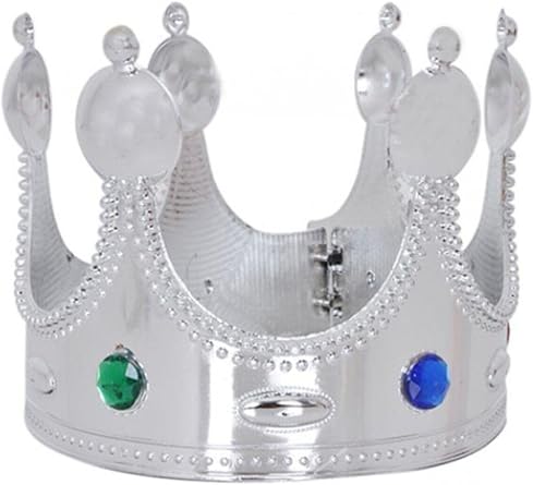 Plastic King Crown Silver Color Adult 55cm