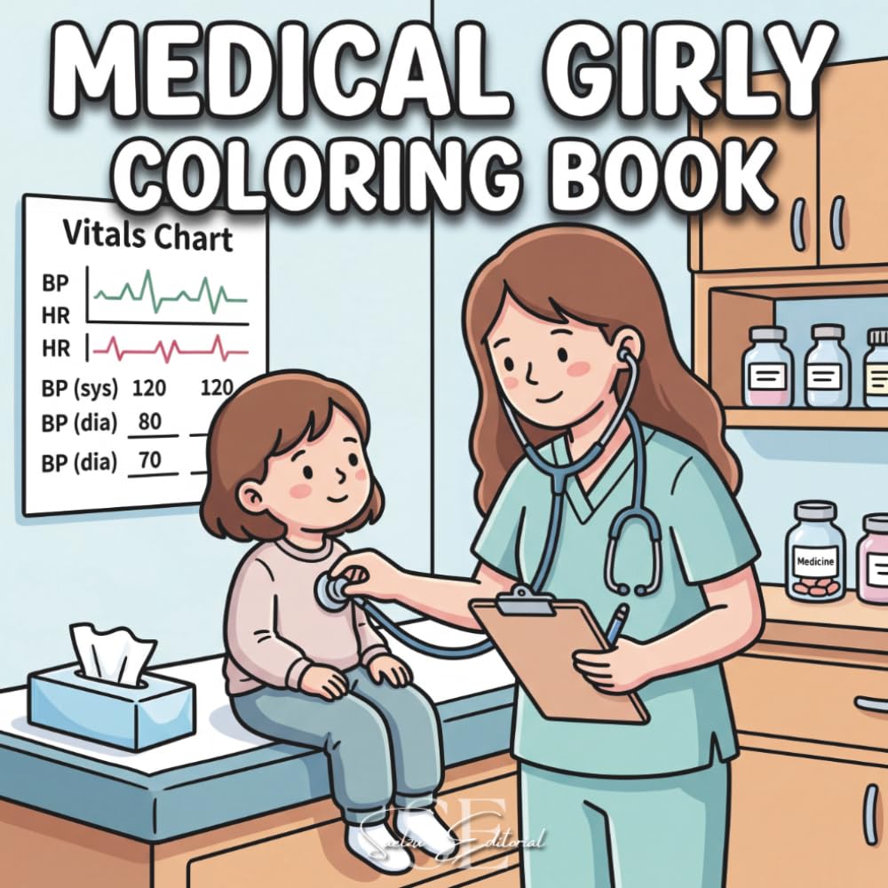 Medical Girly Coloring Book: A Cute and Funny Nurse Life Coloring Book, Bold And Easy Relaxing Coloring Book for Healthcare Workers