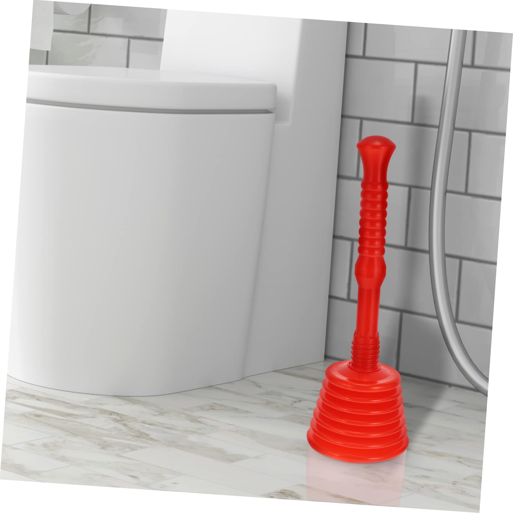VILLCASE 2 Set Dragaggio per La Pulizia della Pelle Plungatori di Aspirazione Fogna Closestool Sturalavandini da Bagno Gomma da Cancellare Rosso 2 Pezzi * 2