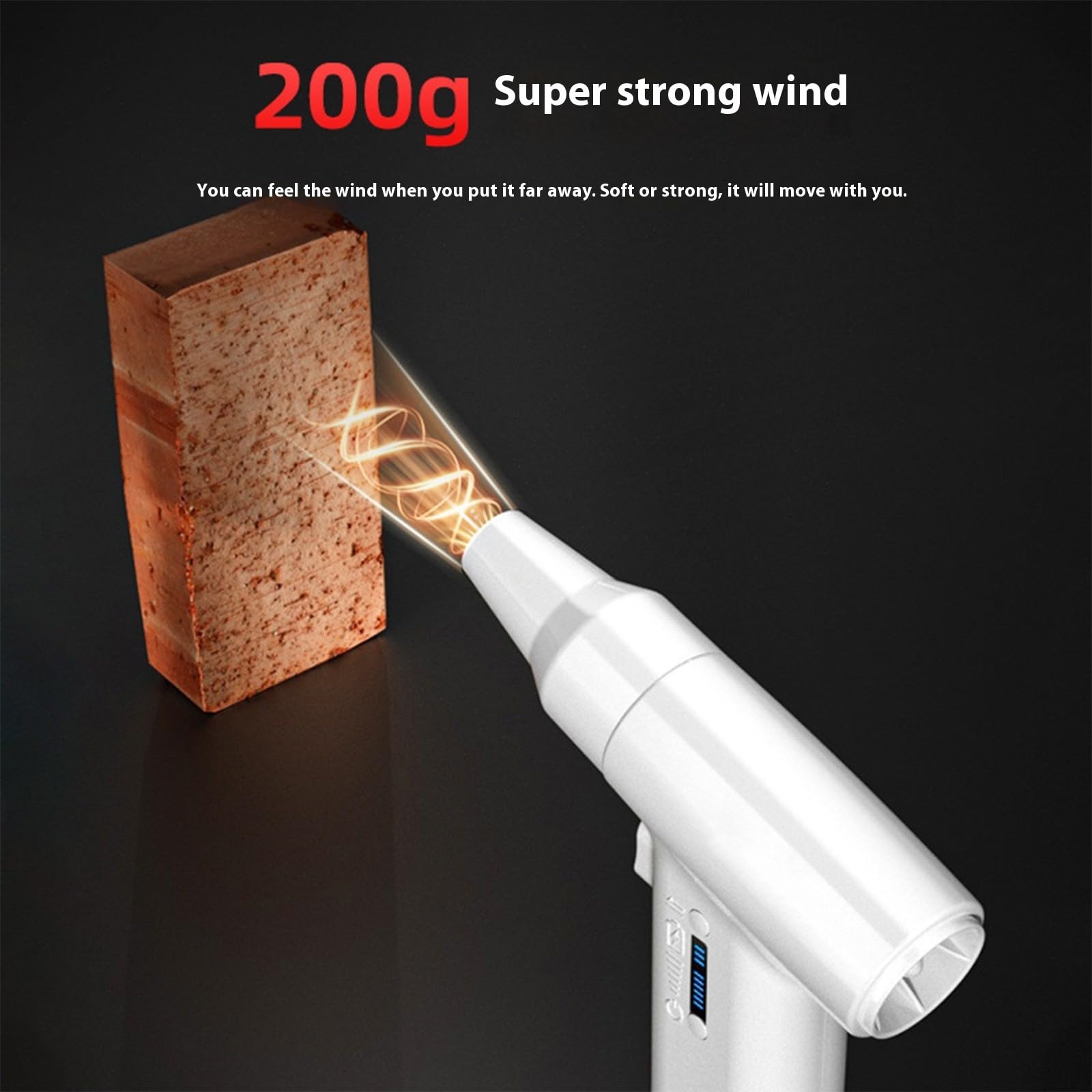 Ventilador portátil de mano de 4000 mAh, soplador de aire recargable, 6 velocidades, ajustable, 110000 rpm, para viajes, al aire libre, industrial
