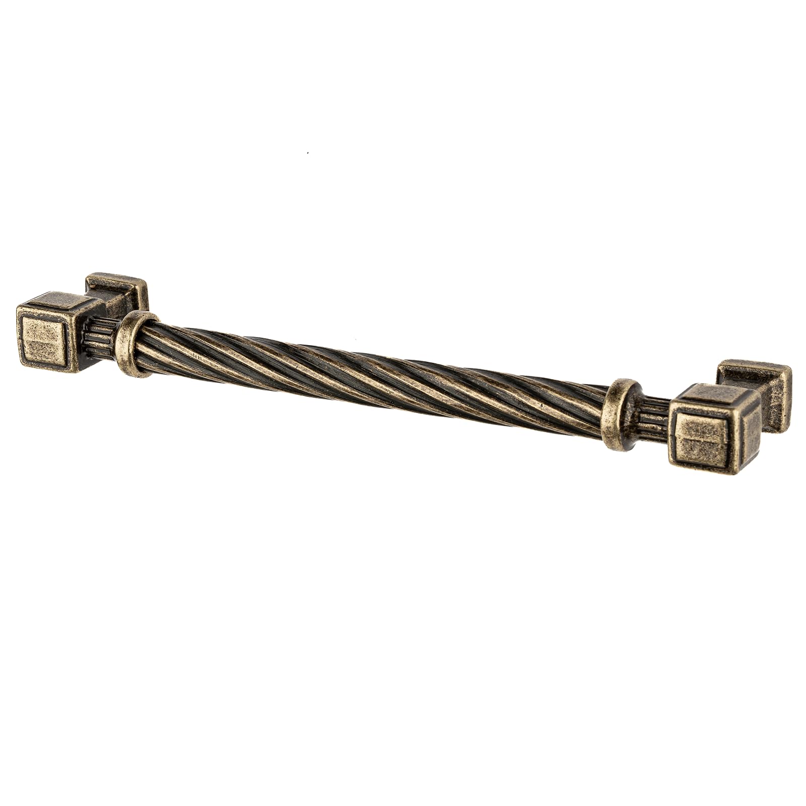 Decoranddecor Antique Brass Coville Traditional Bar Kitchen Handles – Textured Pulls For Cabinets, Wardrobes, Dressers - 224Mm Hole Center