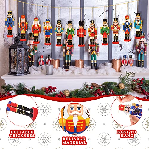 36 Pcs Christmas Nutcracker Ornaments Wood Hanging Nutcrackers Miniature Nutcracker Figures Traditional Holiday Nutcrackers Christmas Sweater Ornament For Xmas Christmas Decoration (Nutcracker Style) #TOP4