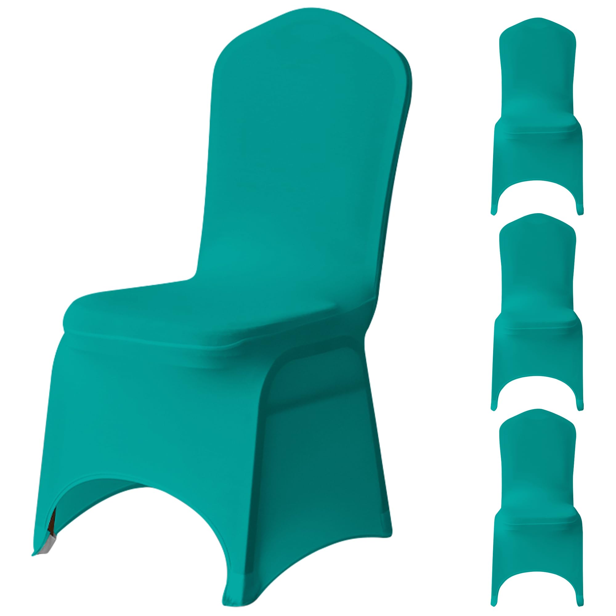 WedDecor Universal Wedding Chair Covers, 4Pcs Turquoise Spandex Stretch Dining Chair Slipcovers, Washable Banquet Chair Covers for Parties, Events & Celebrations — image 1