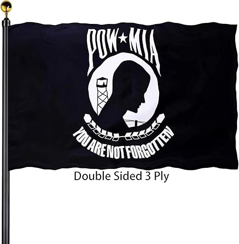 Miniatura 1 de Banderas Pow de 3 x 5 para exteriores, bandera Mia Pow de doble cara, 3 capas, resistente, bandera para exteriores con 2 ojales de latón, protección