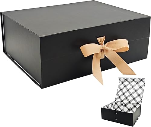 Tekhoho Caja de regalo grande blanca con tapa, caja de regalo de lujo para regalos, cajas de regalo magnéticas con cinta para dama de honor, boda,