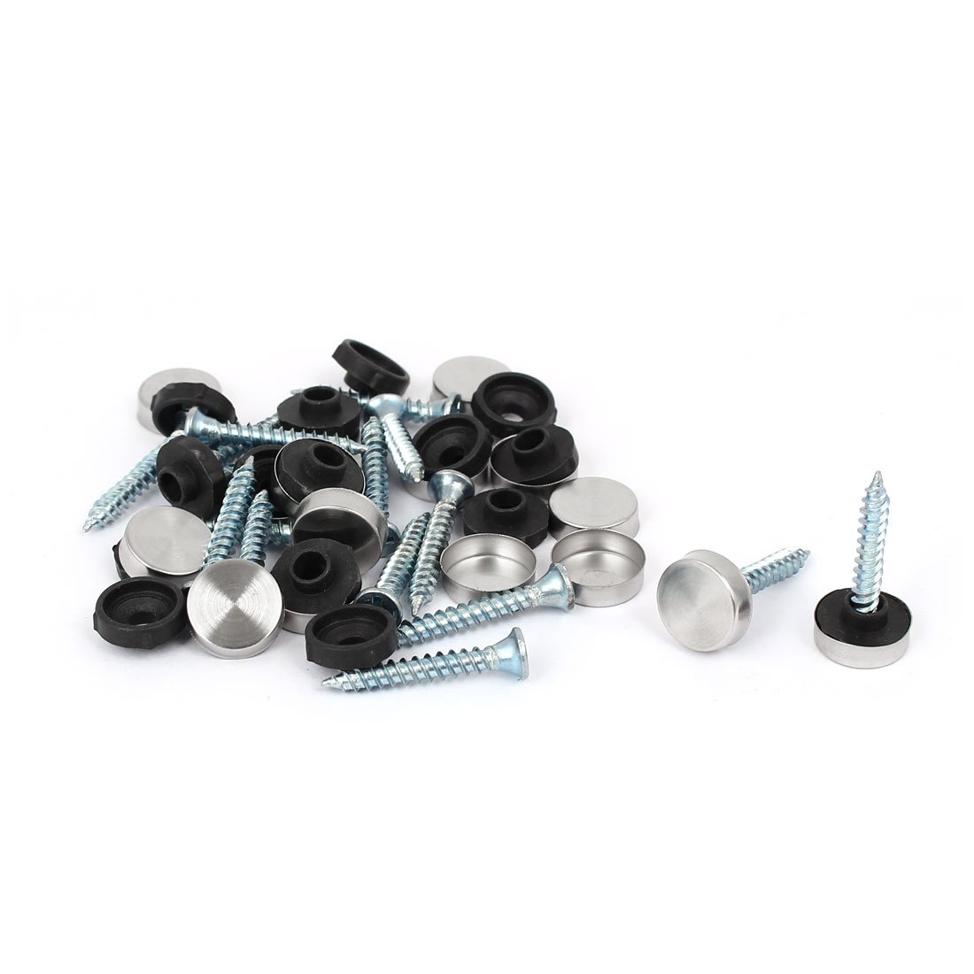 Aexit 12mmx4mm Round quality Parts Cap Stainless Steel Glass Advertising Mirror Nail 16pcs Model:13as280qo234