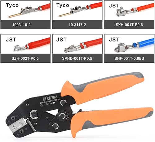 Miniatura 2 de Iwiss Terminales Dupont D-Sub de XH22126in XH33780in Dupont D-Sub de XH20000in JST Pinza SN-01BM Herramientas de prensado para alicates de engarce